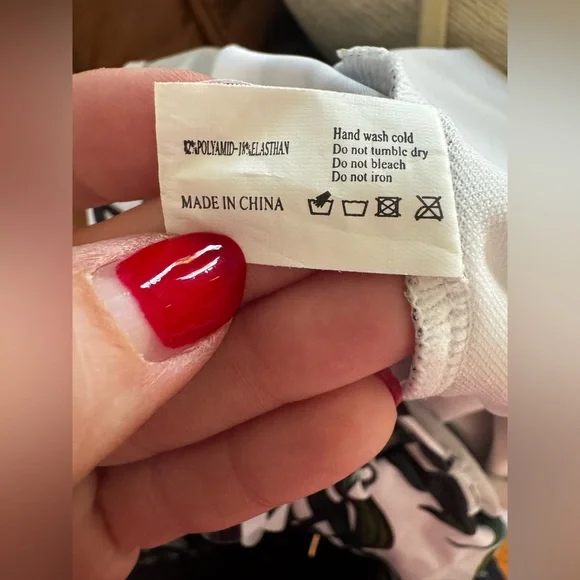 Tropical Leaf Print Kids One Piece Swimsuit - Picture 10 of 13